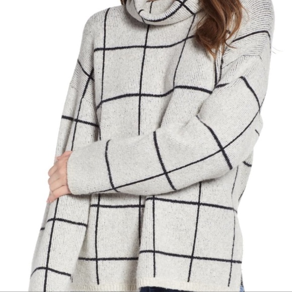 Madewell Sweaters - Madewell Heather- Oak plaid cowl neck sweater
